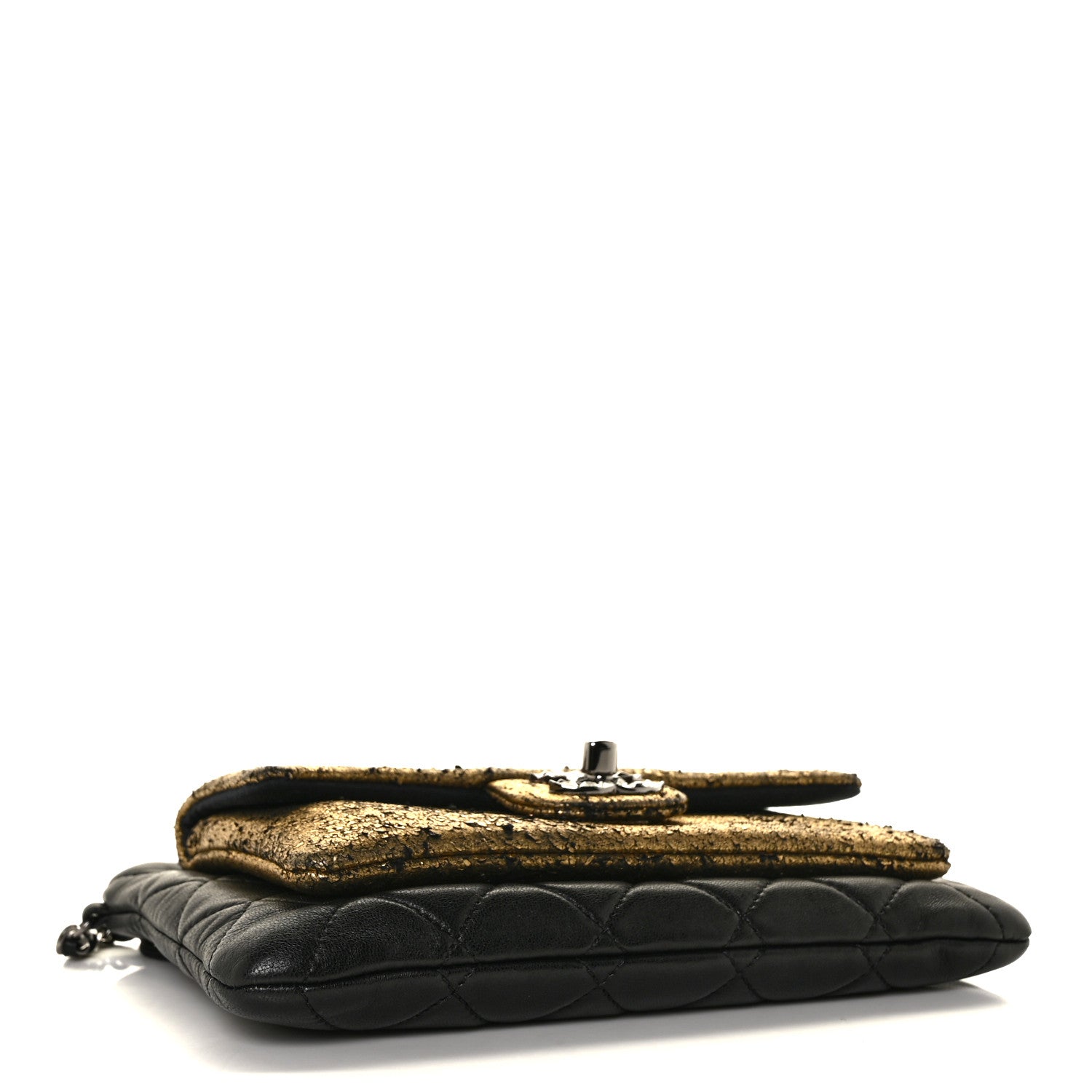 Chanel Lambskin Mineral Nights Wristlet Gold Black 3 of 8