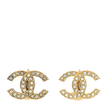 Chanel Crystal CC Clip on Earrings Gold 1 of 5