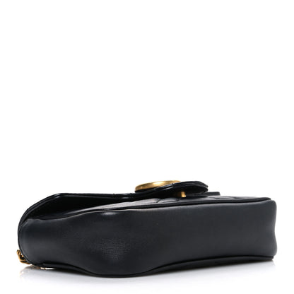 Gucci Calfskin Matelasse Super Mini GG Marmont Shoulder Bag Black Black 4 of 10