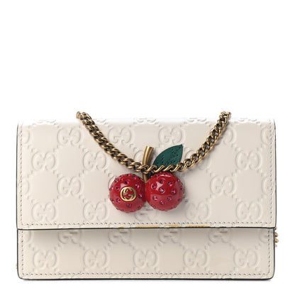 Gucci Guccissima Mini Cherry Chain Bag White 1 of 7