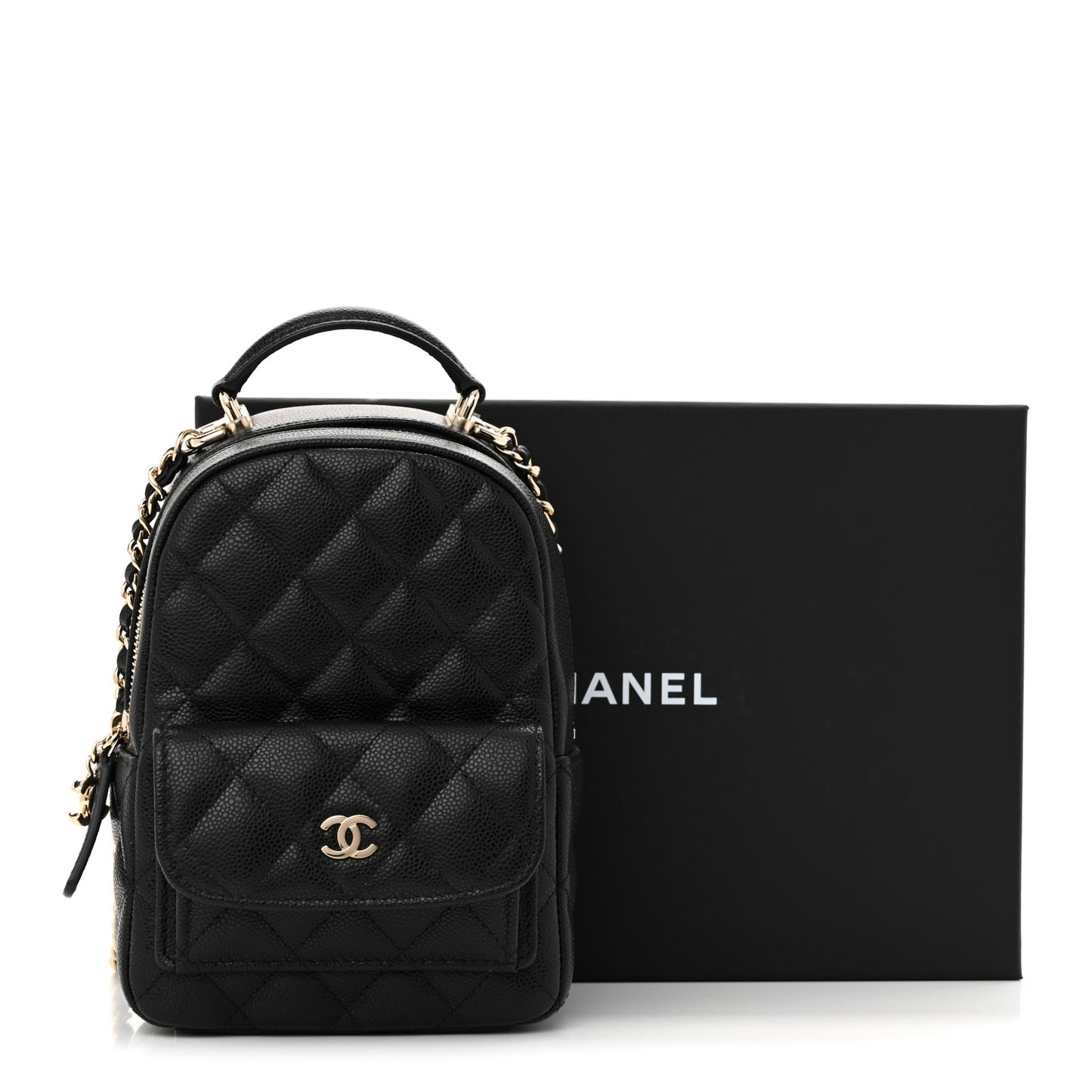 Caviar Quilted CC Mini Classic Backpack Black