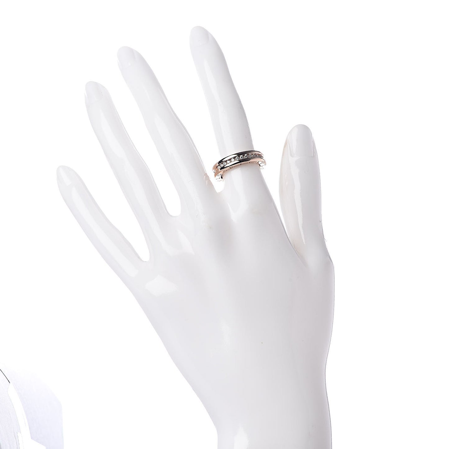 18K Rose Gold Diamond B.Zero1 Band Pave Ring 50 5.25