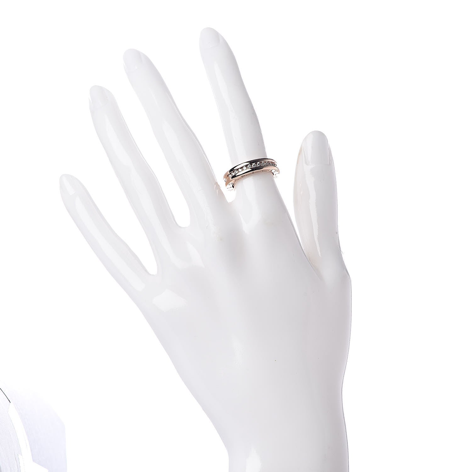 Bulgari 18K Rose Gold Diamond B.Zero1 Band Pave Ring 50 5.25 2 of 8