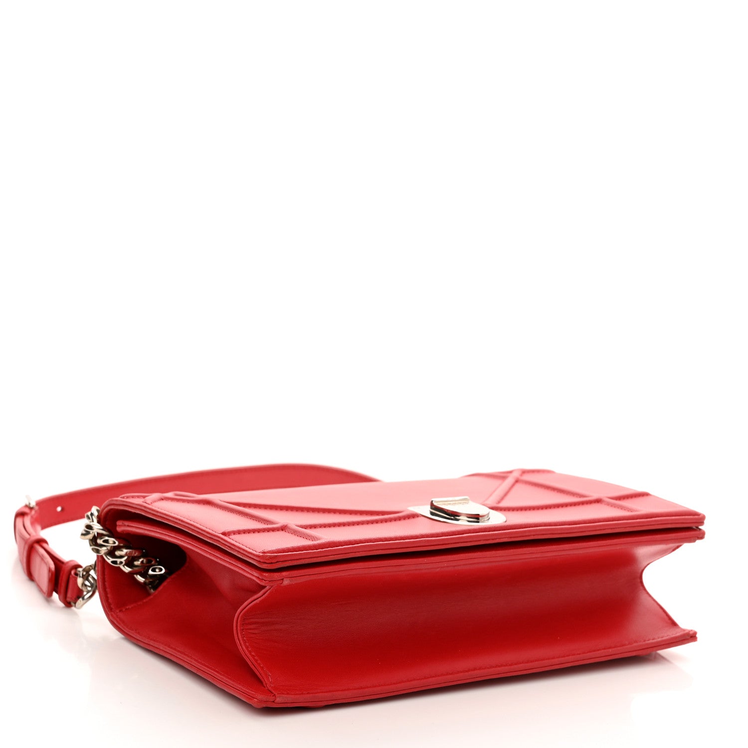 Christian Dior Lambskin Medium Diorama Flap Bag Red 4 of 11