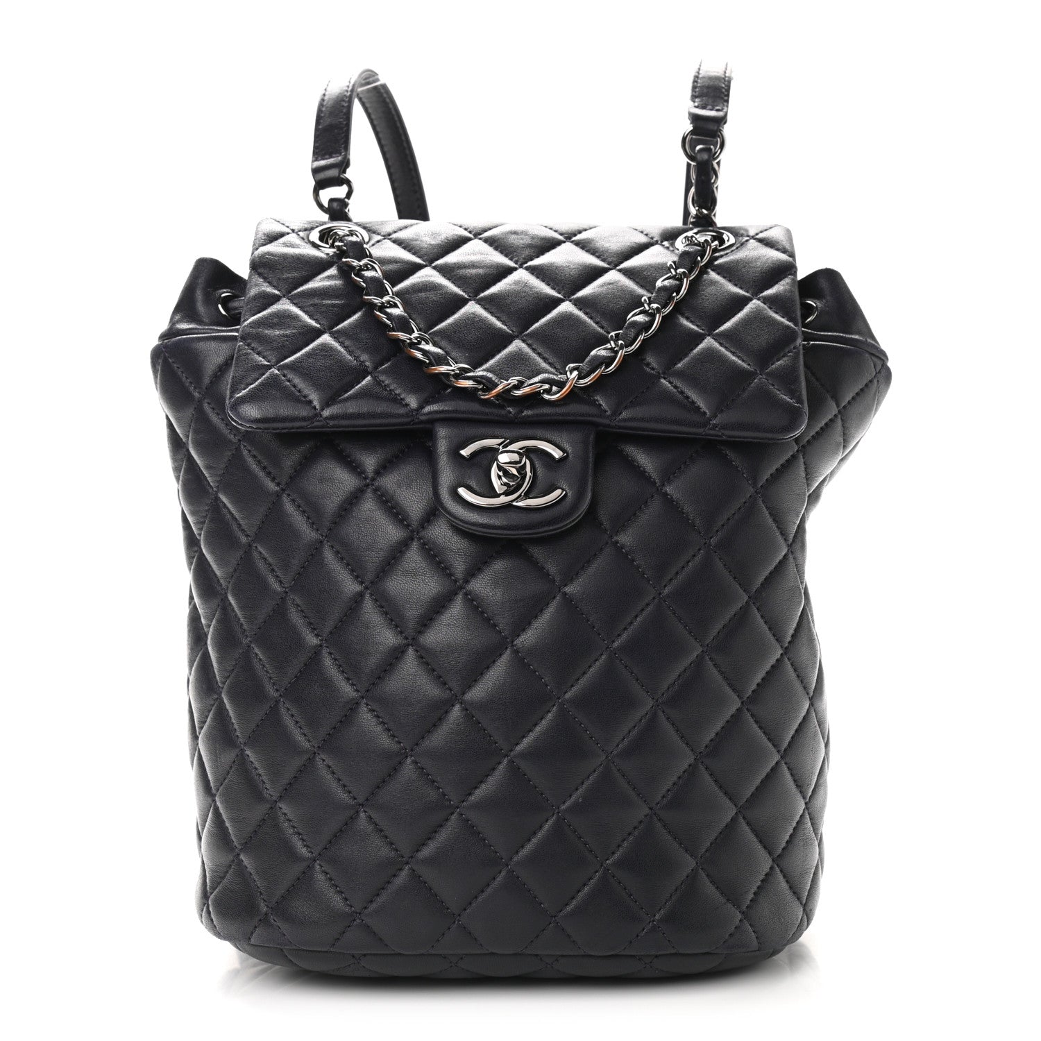 Chanel Lambskin Quilted Small Urban Spirit Backpack Navy 1 of 10