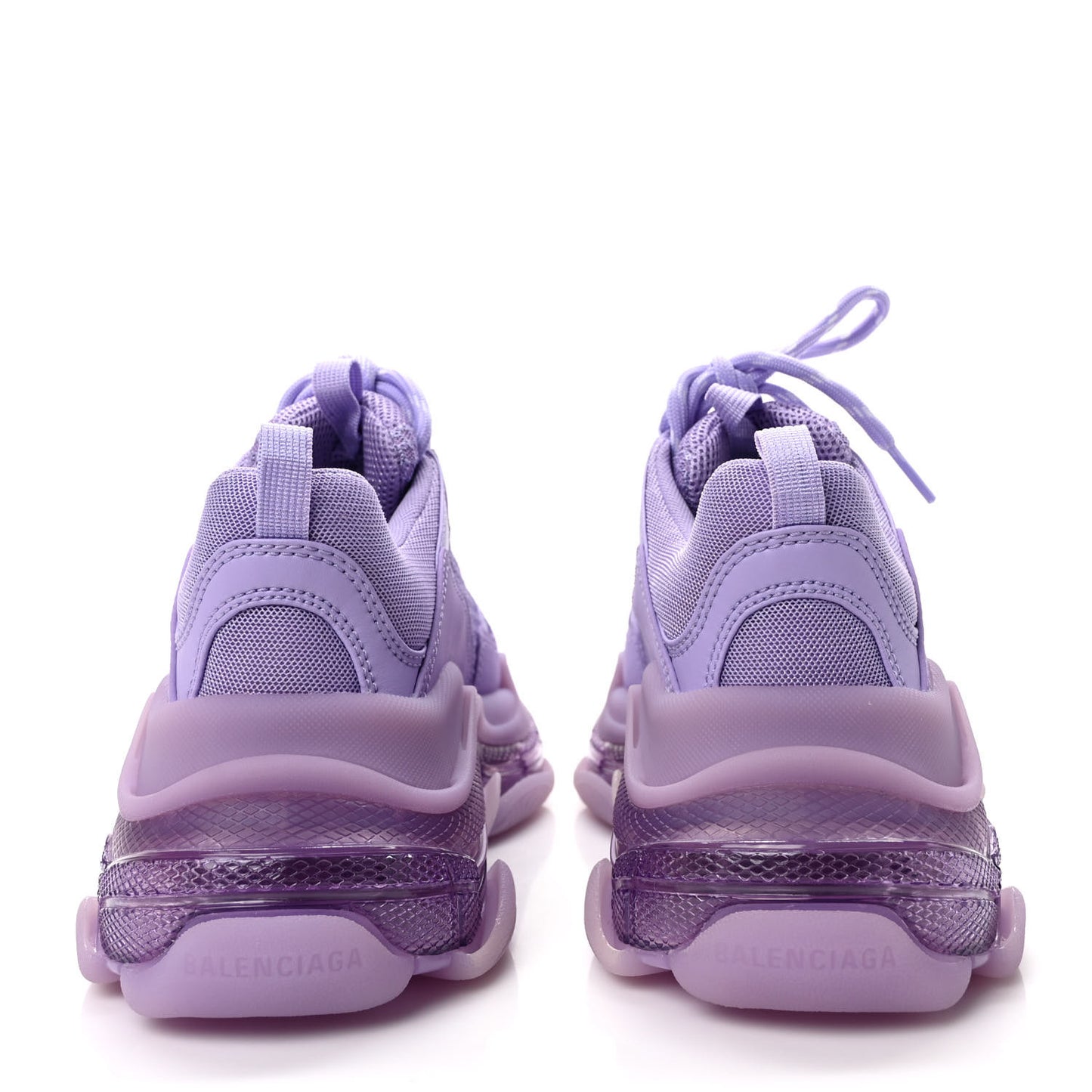Fabric Mesh Clear Sole Womens Triple S Sneakers 38 Light Lilac White
