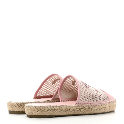 Chanel Mesh Grosgrain CC Espadrilles Mule 39 Pink 4 of 7