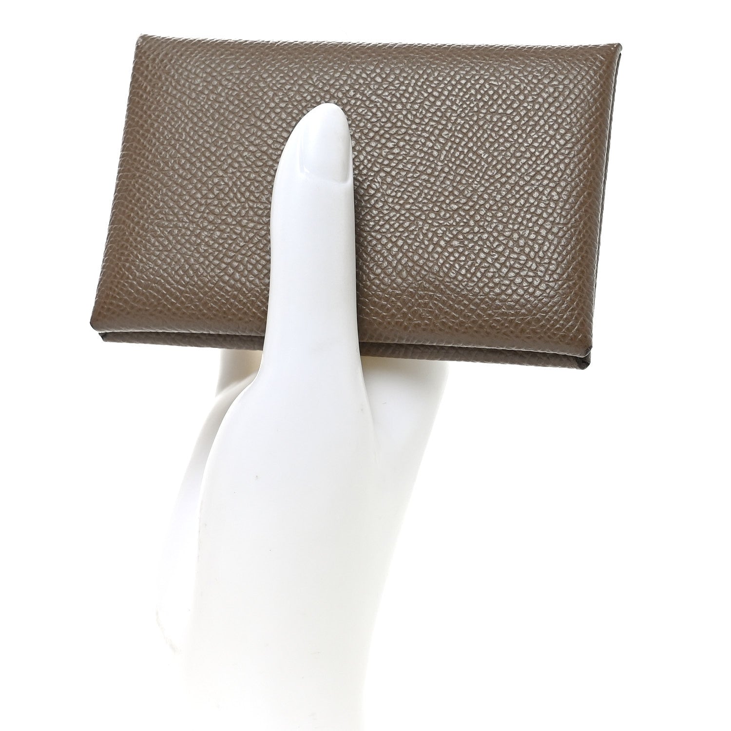 Hermes Epsom Calvi Card Case Etoupe 2 of 8