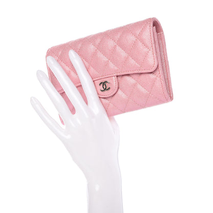 Chanel Iridescent Caviar Quilted Medium Flap Wallet Rose Pink 2 of 11