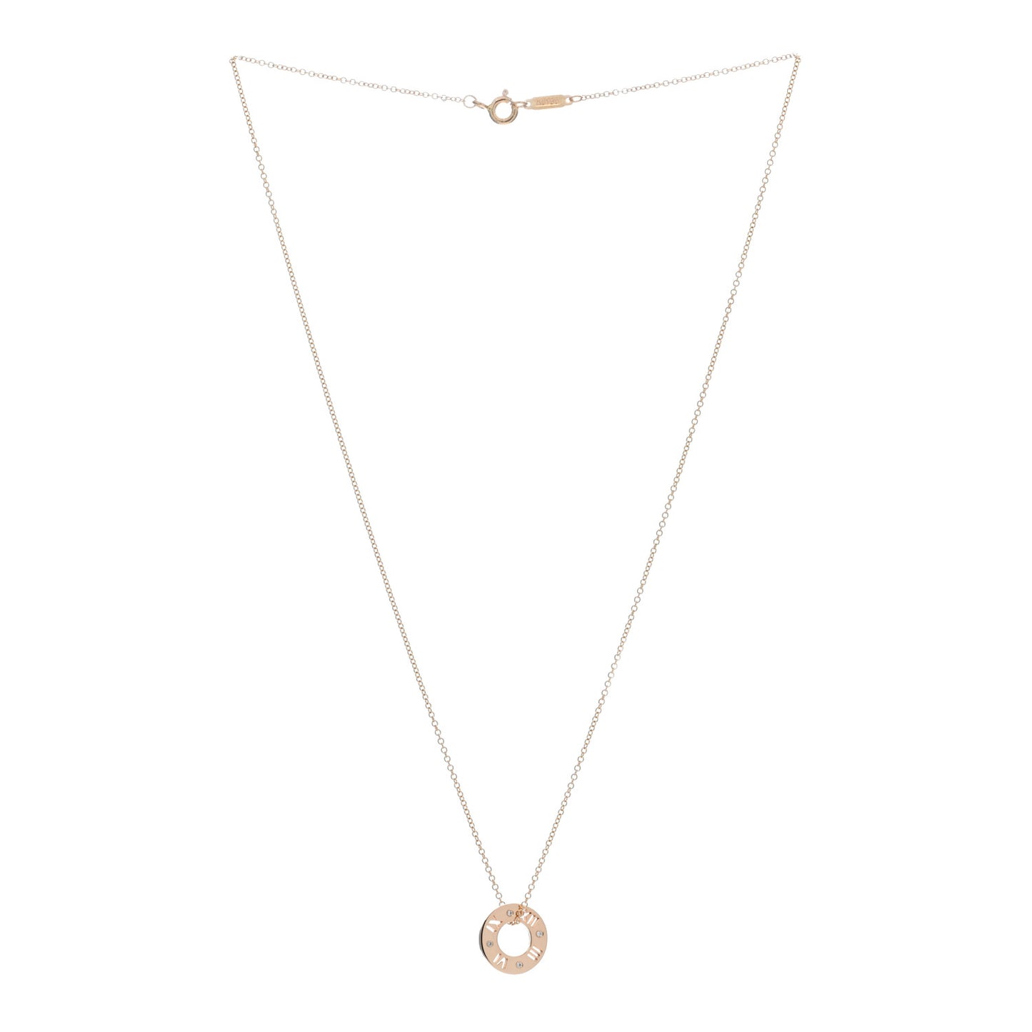 18K Rose Gold Diamond Atlas Pierced Pendant Necklace