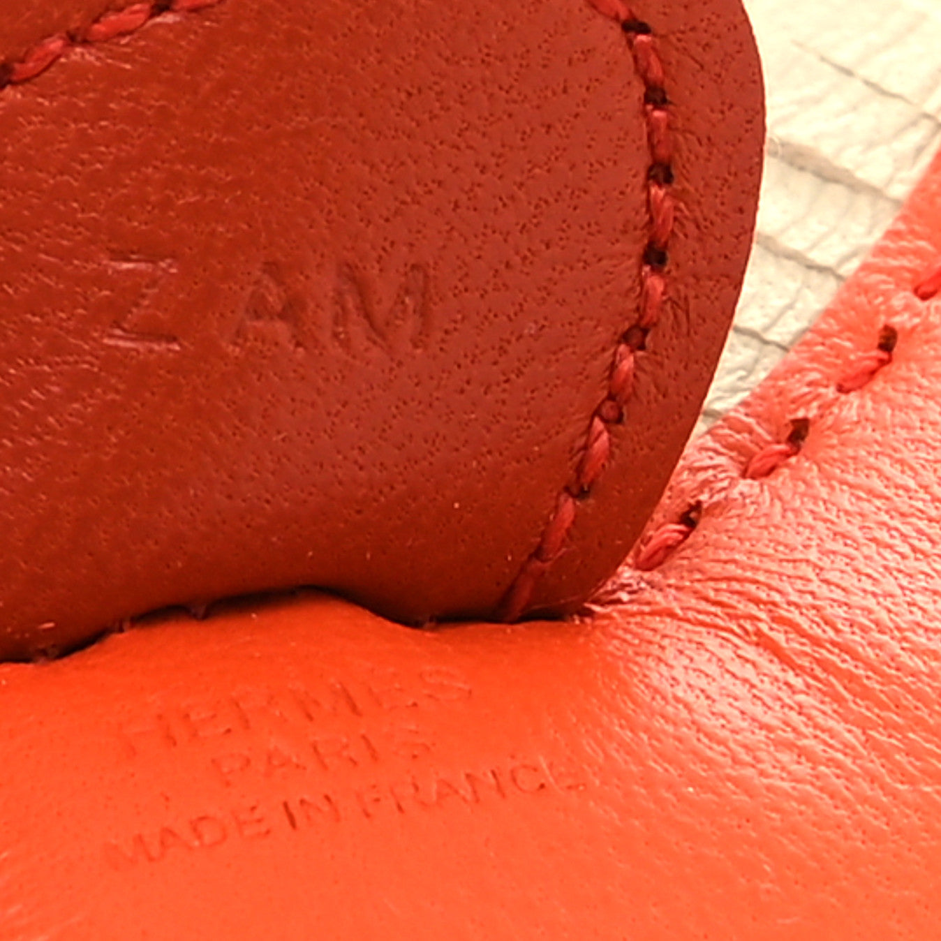 Hermes Milo Lambskin Grigri Rodeo Horse Bag Charm PM Orange Poppy Craie Terre Battue 3 of 3