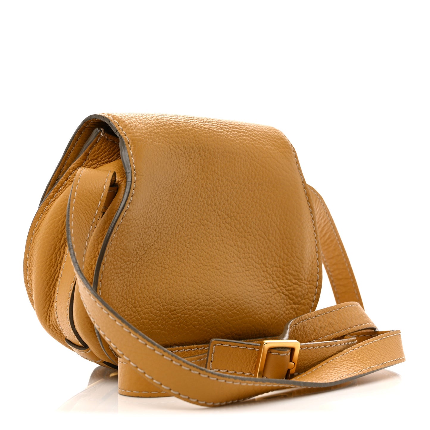Calfskin Mini Marcie Round Crossbody Bag Dusty Yellow