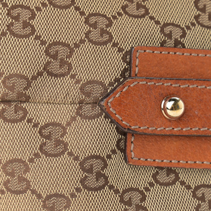 Gucci Monogram Large Horsebit Chain Hobo Brown 10 of 17