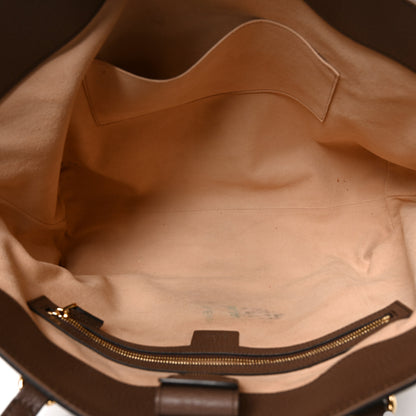 Gucci GG Supreme Monogram Textured Calfskin Web Medium Ophidia Shopping Tote Beige Ebony New Acero 5 of 12
