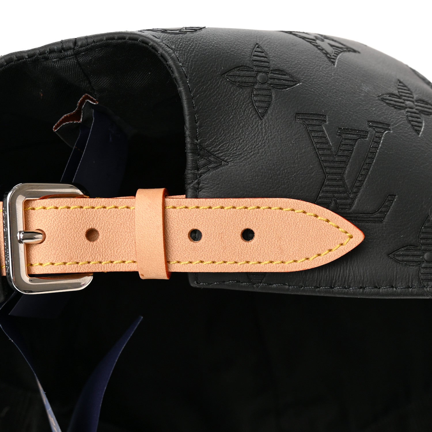 Louis Vuitton Calfskin Monogram Shadow Baseball Cap 60 Black 9 of 12