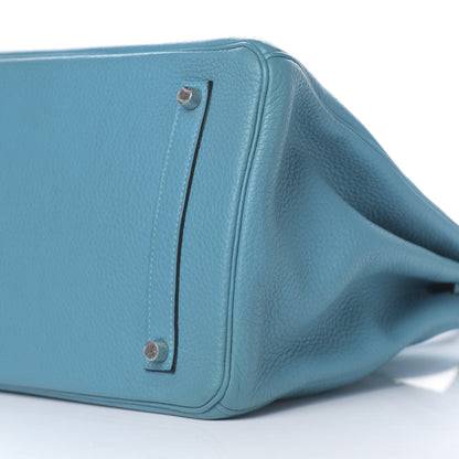 Hermes Taurillon Clemence Birkin 35 Turquoise 31 of 32