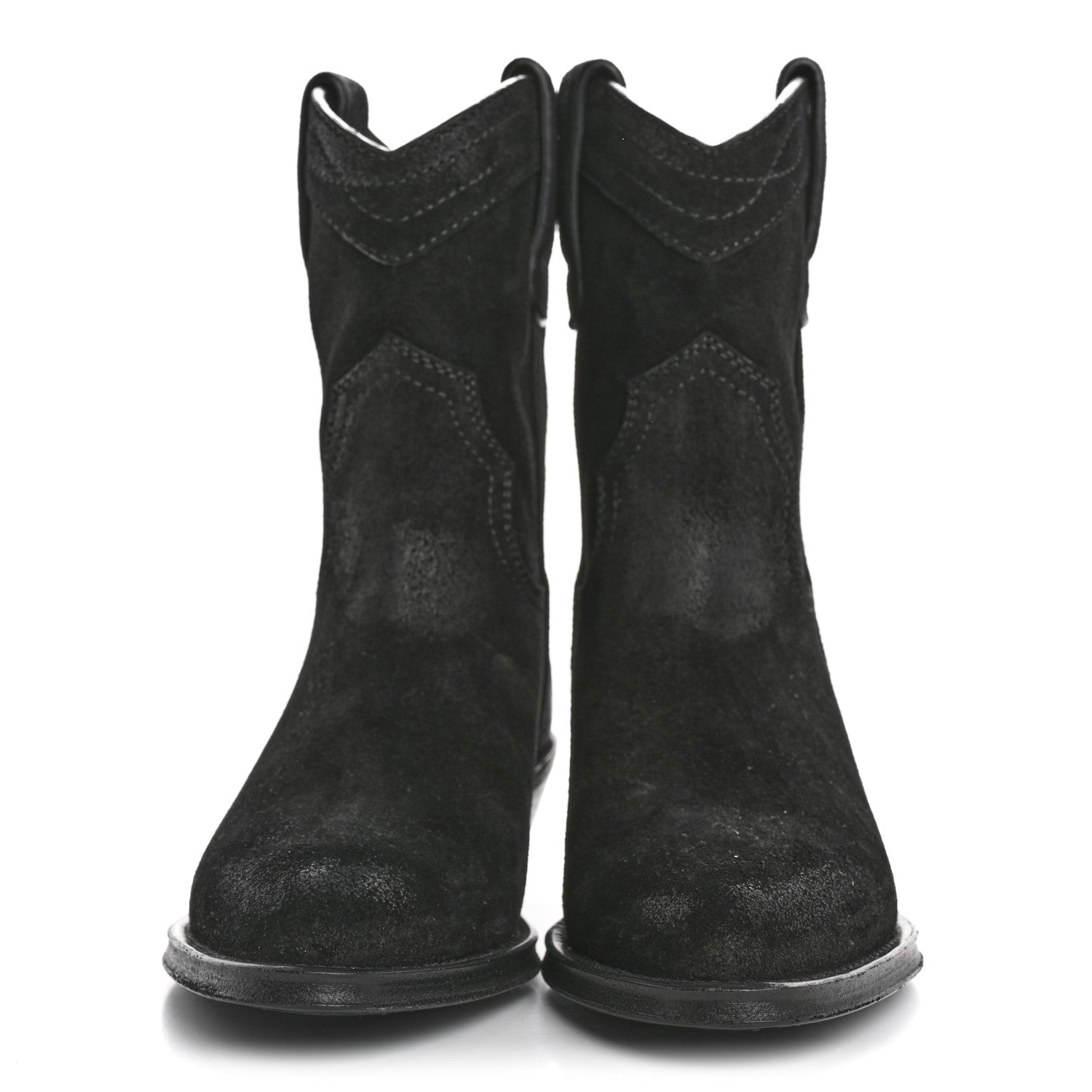 Saint Laurent Suede Eastwood Western Boots 35 Black 3 of 9