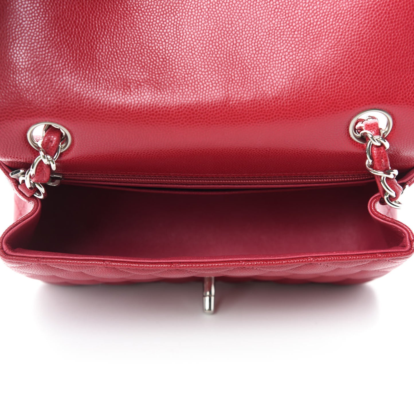 Caviar Quilted Mini Rectangular Flap Dark Pink