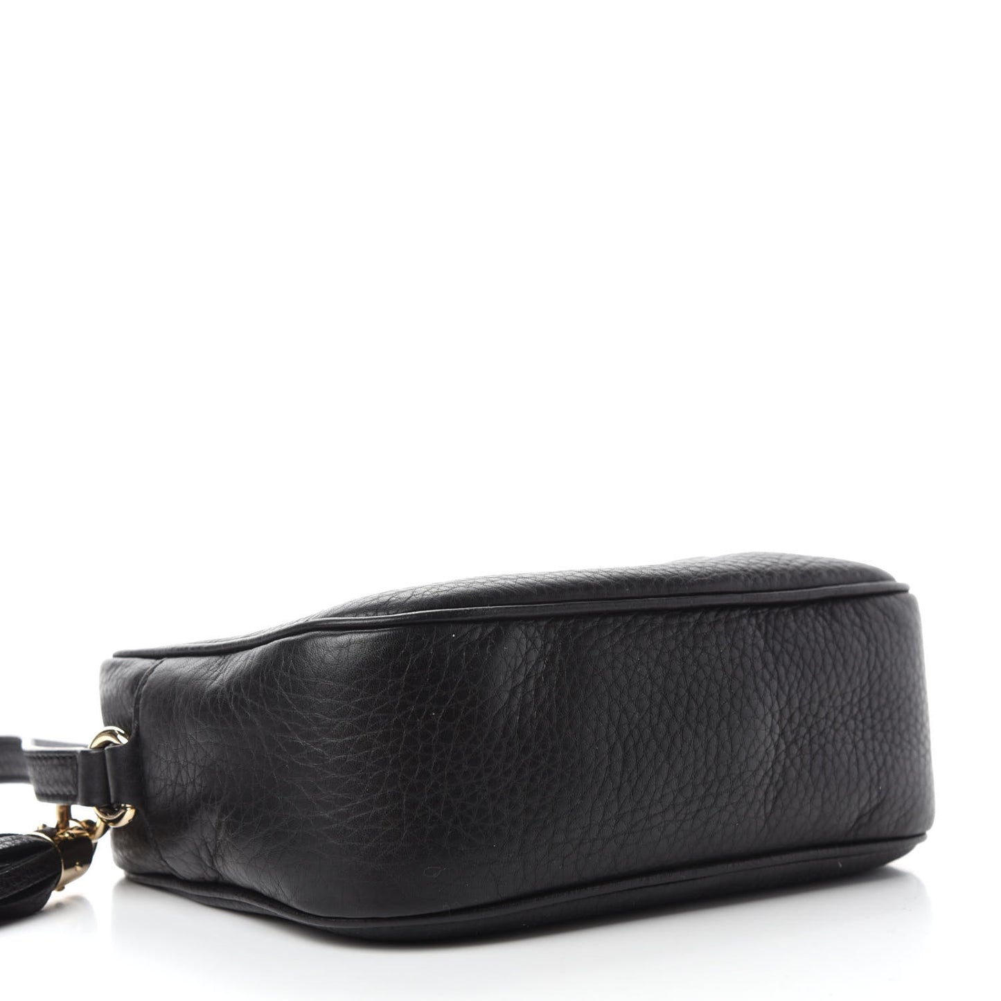 Pebbled Calfskin Small Soho Disco Bag Black