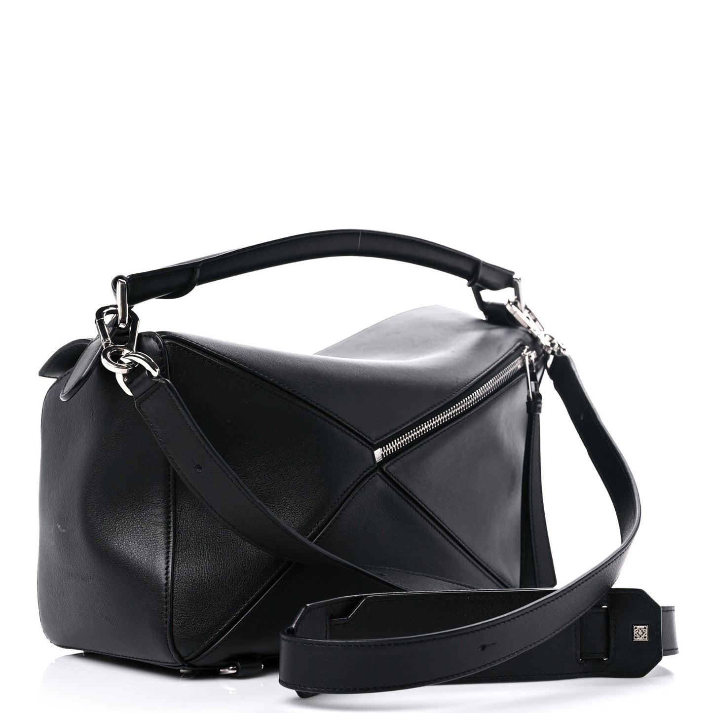 Calfskin Medium Puzzle Bag Black