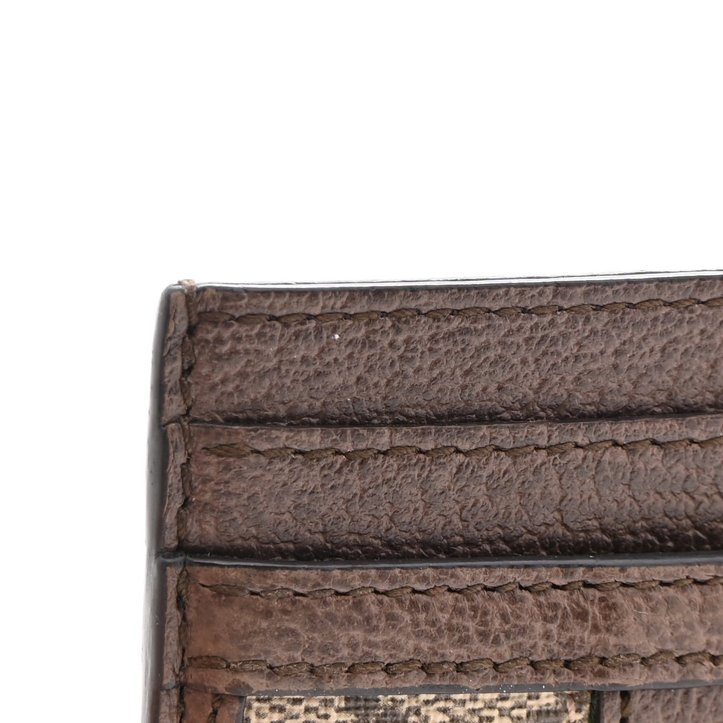 GG Supreme Monogram Textured Dollar Calfskin Ophidia Card Holder Beige Ebony New Acero