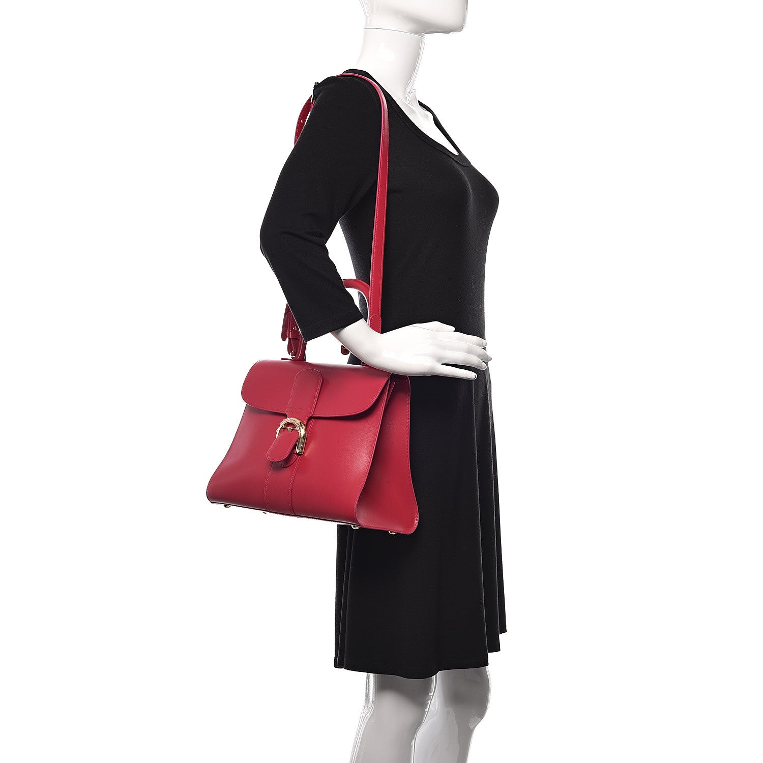 Delvaux Box Calfskin MM Brillant Satchel Framboise 2 of 10