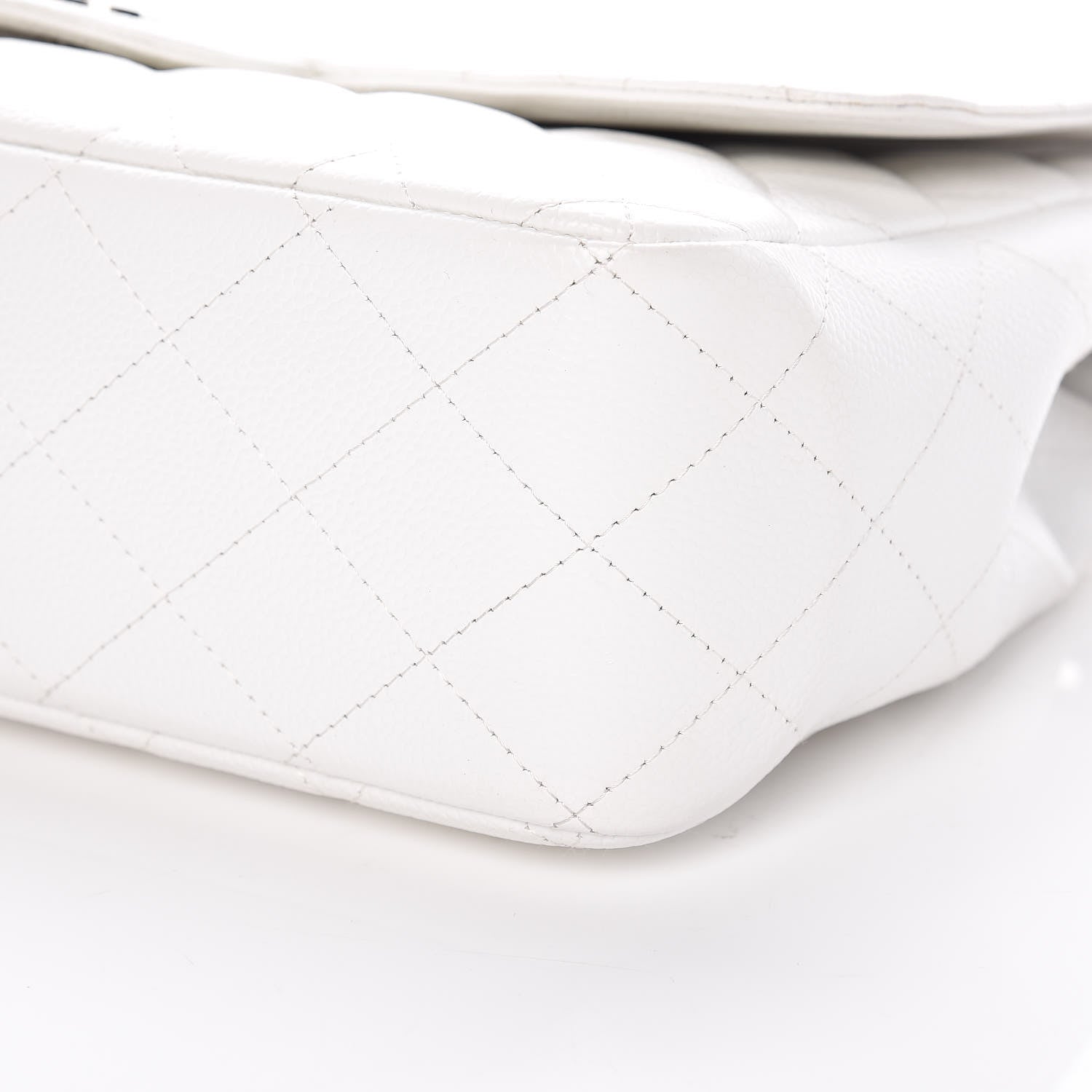 Chanel Caviar Quilted Jumbo Single Flap White 6 of 14