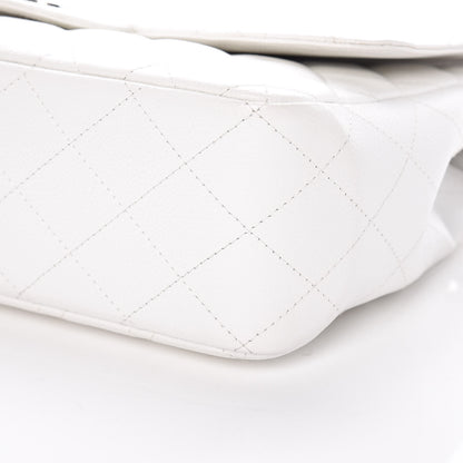 Chanel Caviar Quilted Jumbo Single Flap White 6 of 14