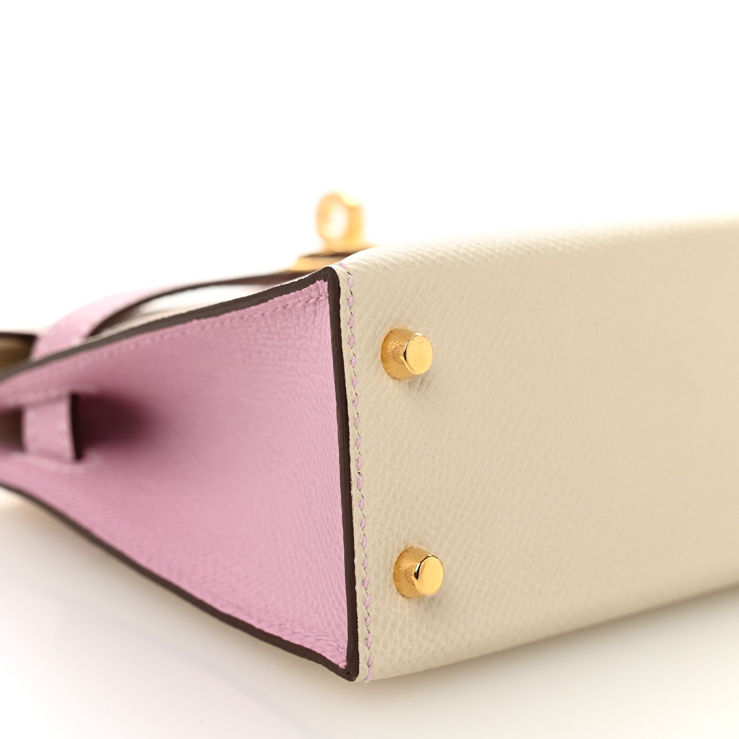 Hermes Epsom Horseshoe Mini Kelly Sellier 20 Craie Mauve Sylvestre 8 of 16