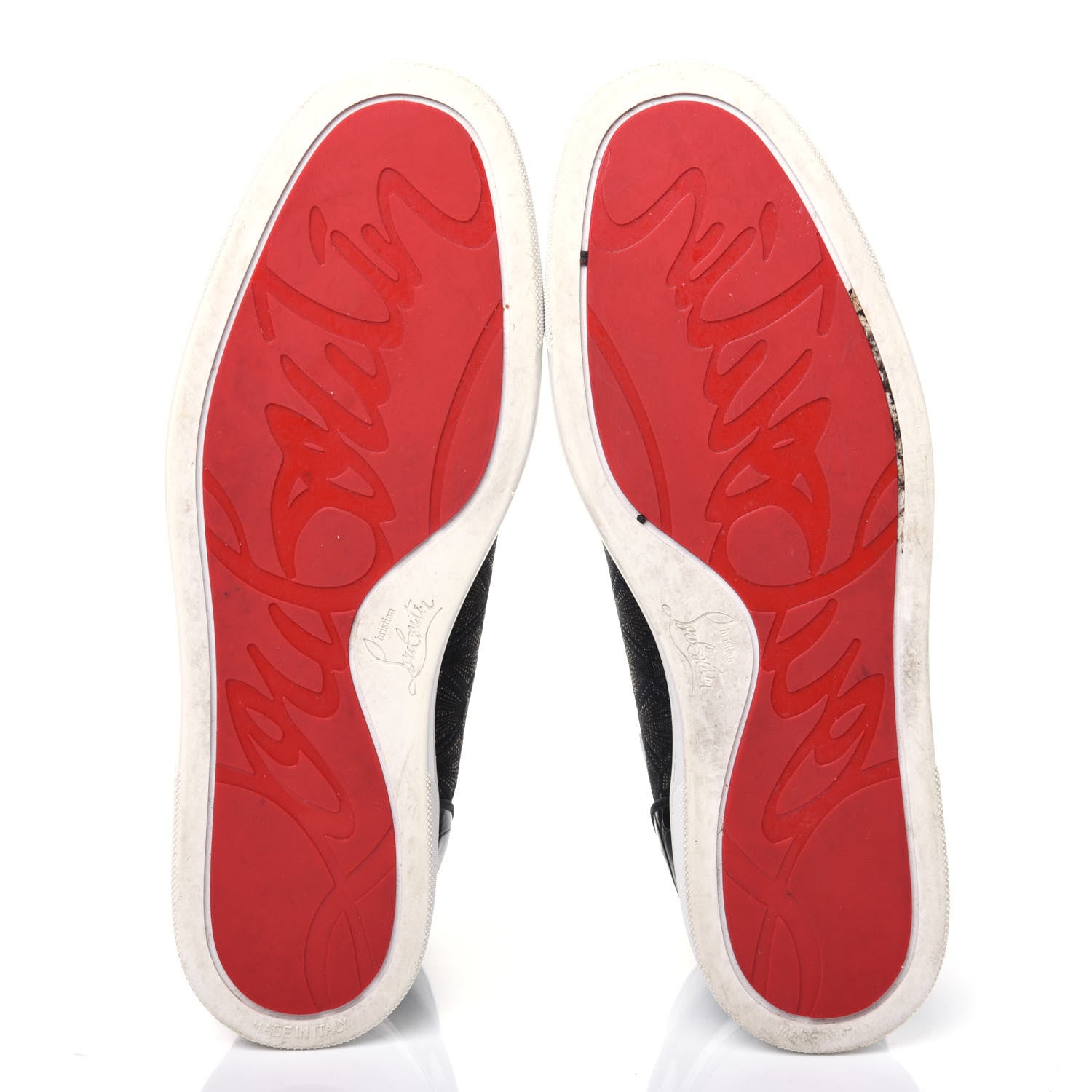 Christian Louboutin Fabric Calfskin Croc Embossed Mens Lou Spikes Orlato Flat Sneakers 42 Multicolor 5 of 9