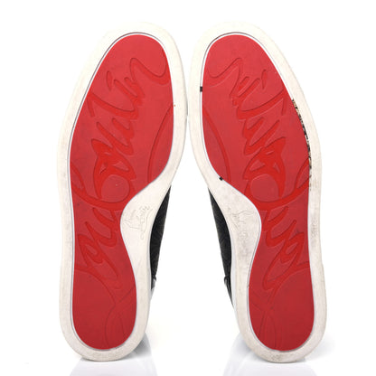 Christian Louboutin Fabric Calfskin Croc Embossed Mens Lou Spikes Orlato Flat Sneakers 42 Multicolor 5 of 9