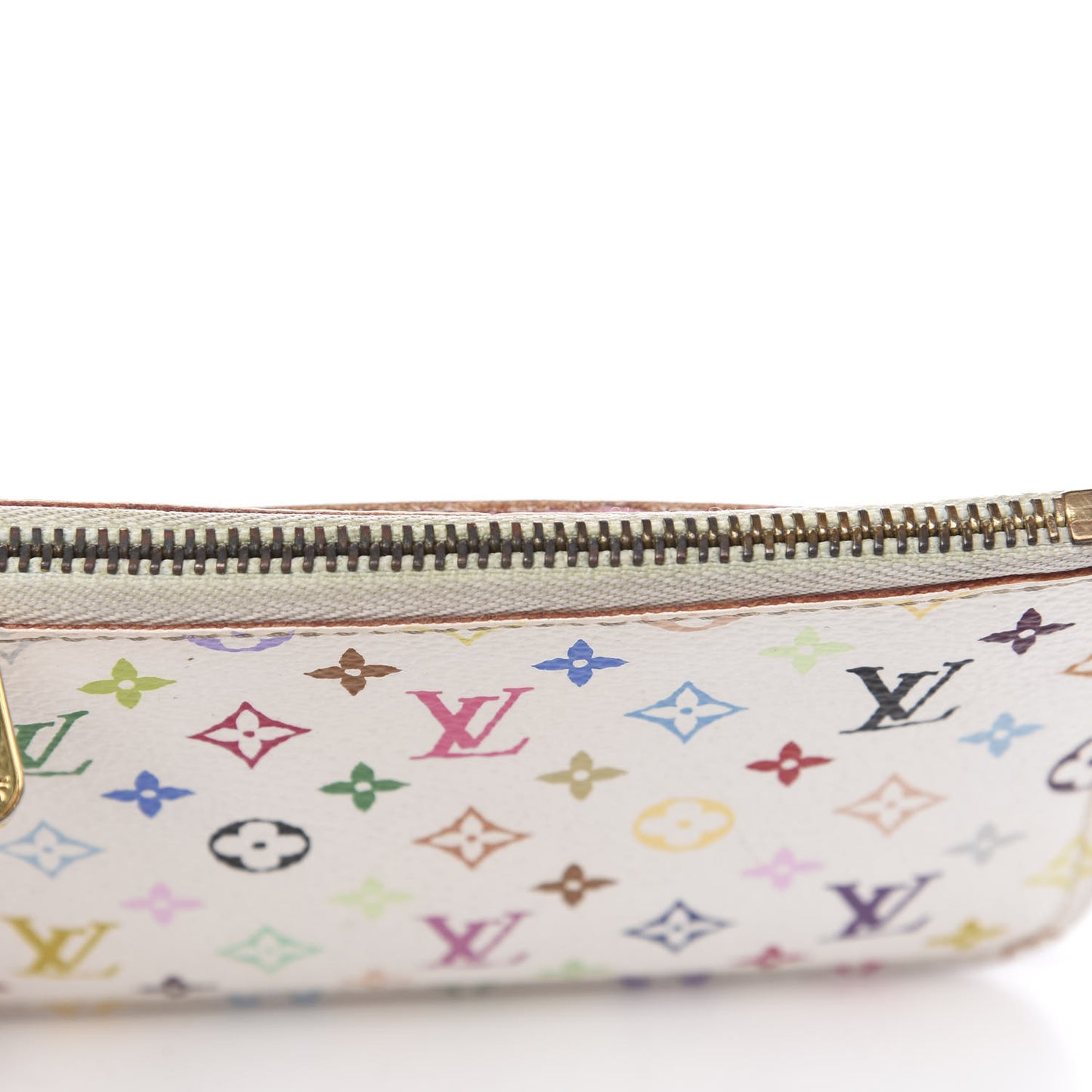 Monogram Multicolor Key Pouch White Litchi