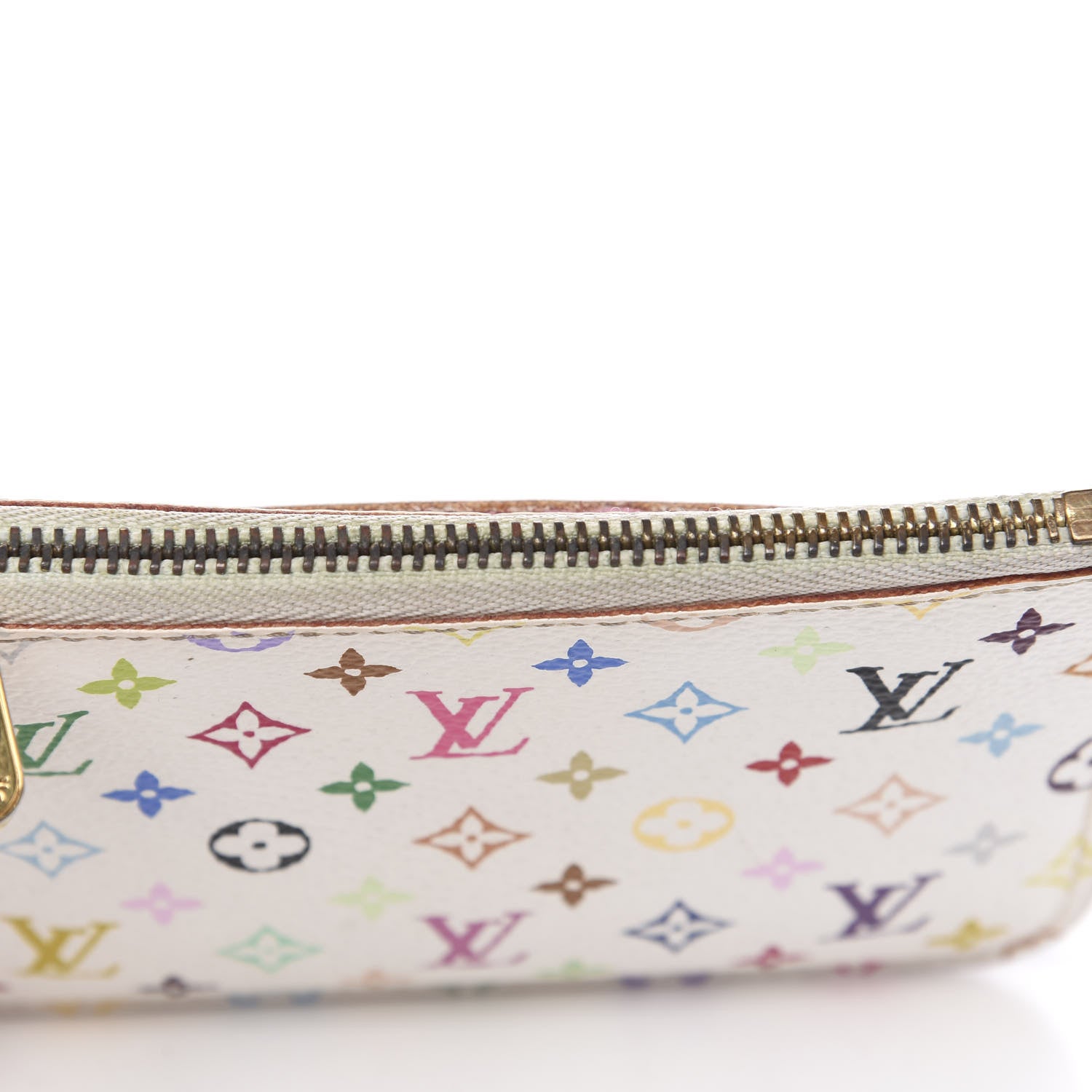 Louis Vuitton Monogram Multicolor Key Pouch White Litchi 7 of 9