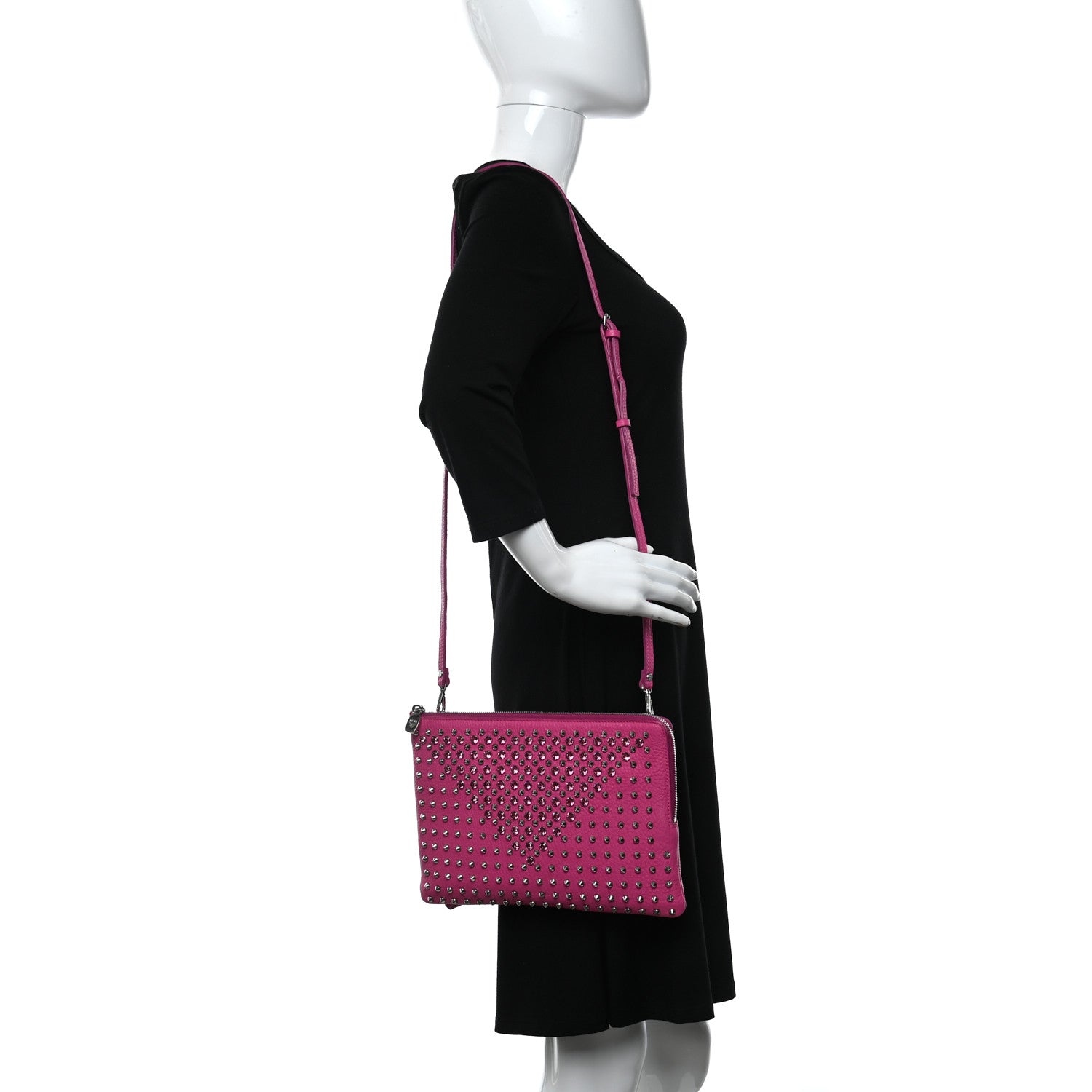 MCM Crystal Studded Crossbody Pink 2 of 11