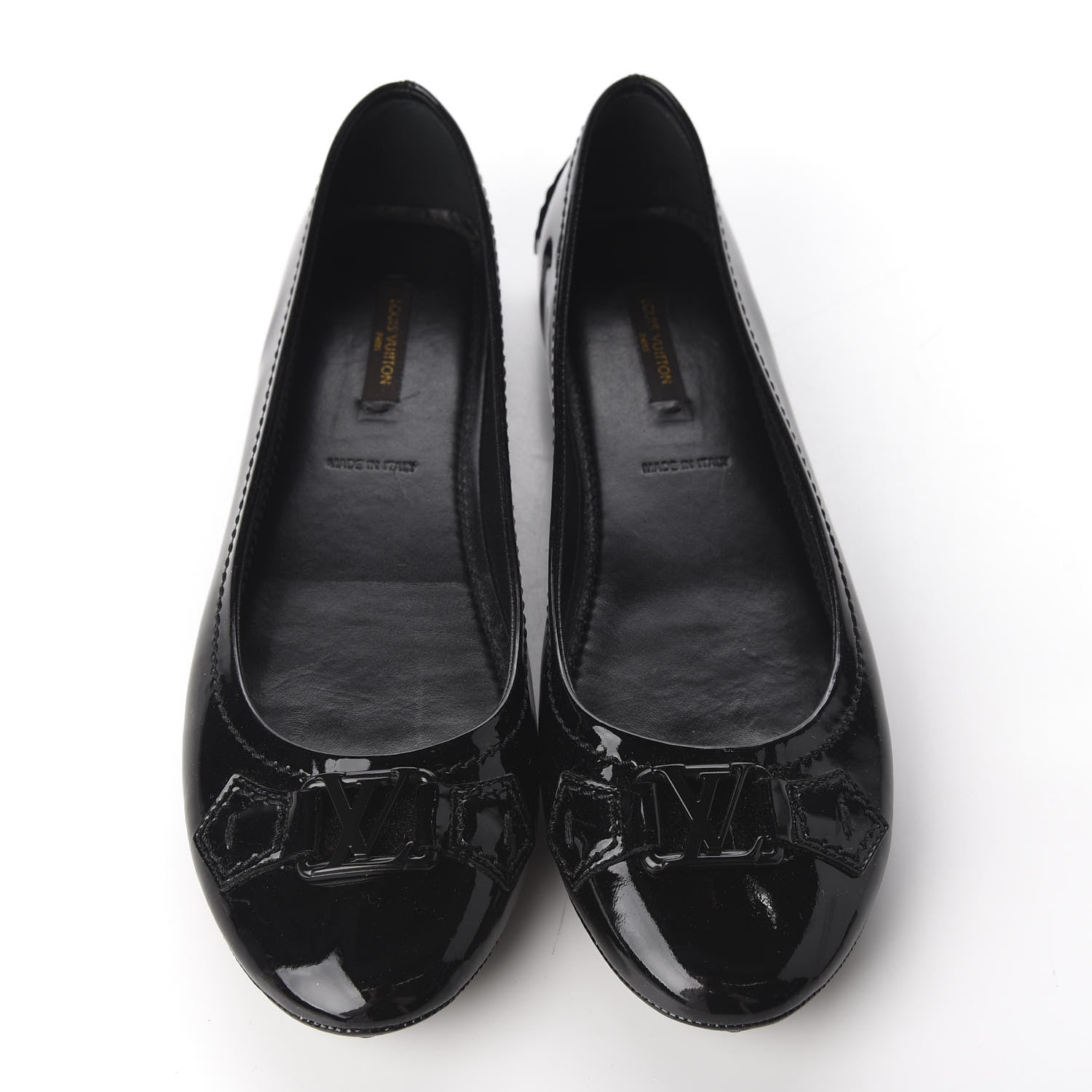 Louis Vuitton Patent Calfskin Oxford Ballerina Flats 38.5 Black 9 of 20