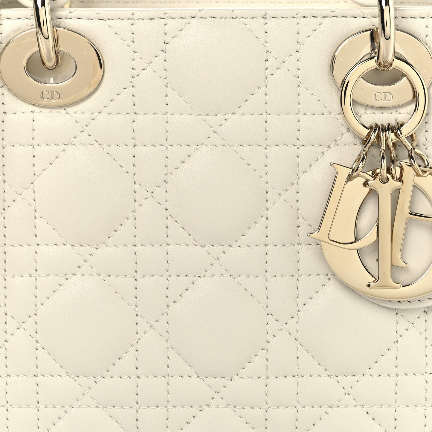 Lambskin Cannage Small My ABCDior Lady Dior White