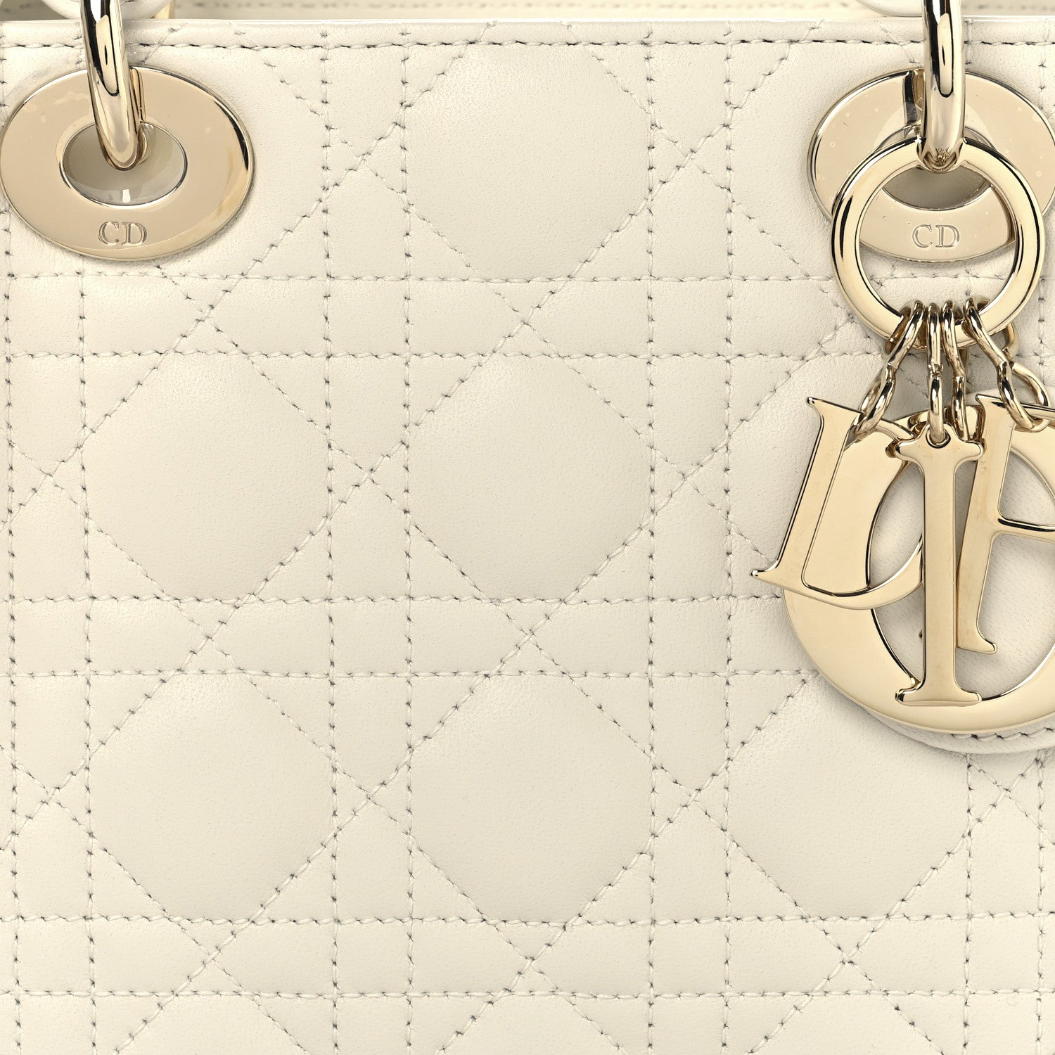 Christian Dior Lambskin Cannage Small My ABCDior Lady Dior White 8 of 10