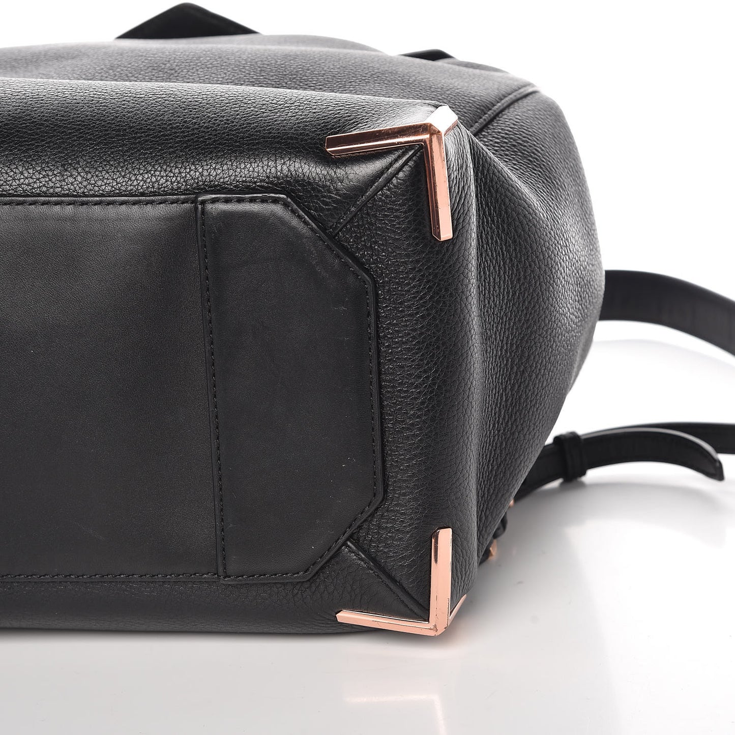 Pebbled Calfskin Prisma Skeletal Backpack Black Rose Gold Hardware