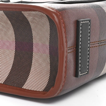Burberry E-Canvas Check Calfskin Mini Freya Tote Dark Birch Brown 7 of 9