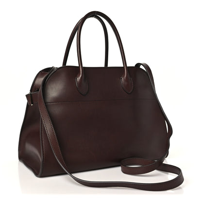 The Row Polished Saddle Calfskin Soft Margaux 12 Dark Brown 3 of 9