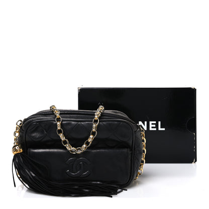 Chanel Lambskin Quilted Tassel Camera Case Black 10 of 10