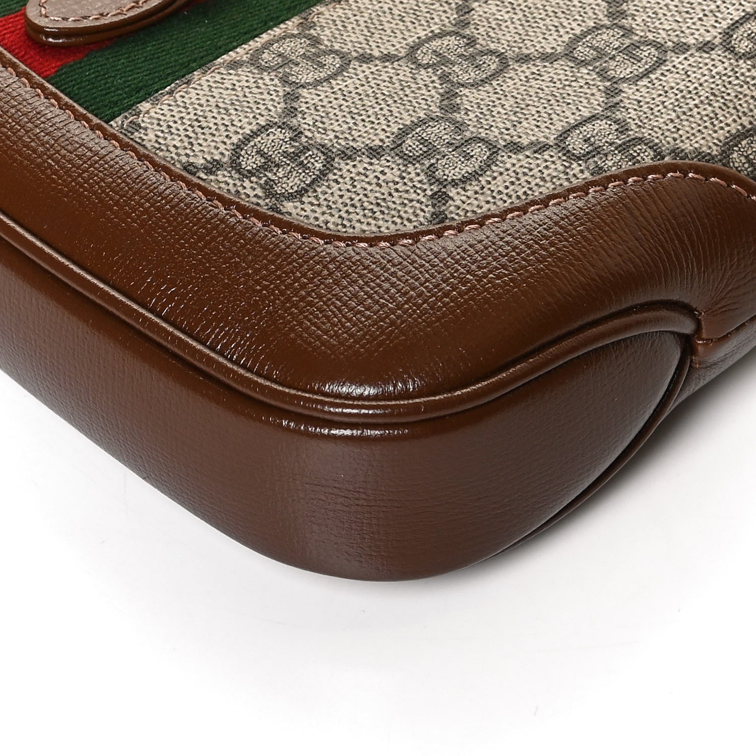Gucci GG Supreme Monogram Azalea Calfskin Web Mini Jackie 1961 Hobo Beige Ebony Brown Sugar 11 of 13