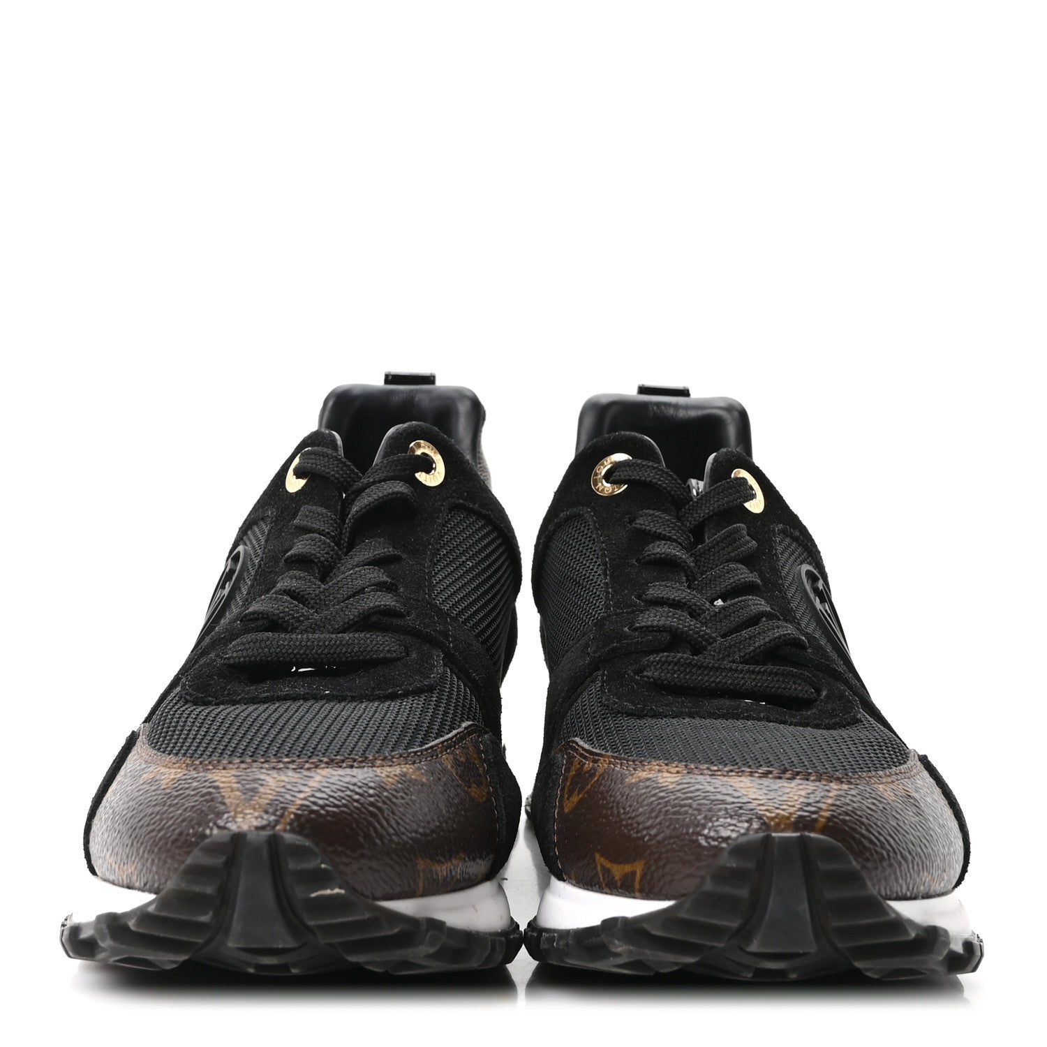 Louis Vuitton Suede Monogram Run Away Sneakers 37 Black 3 of 9