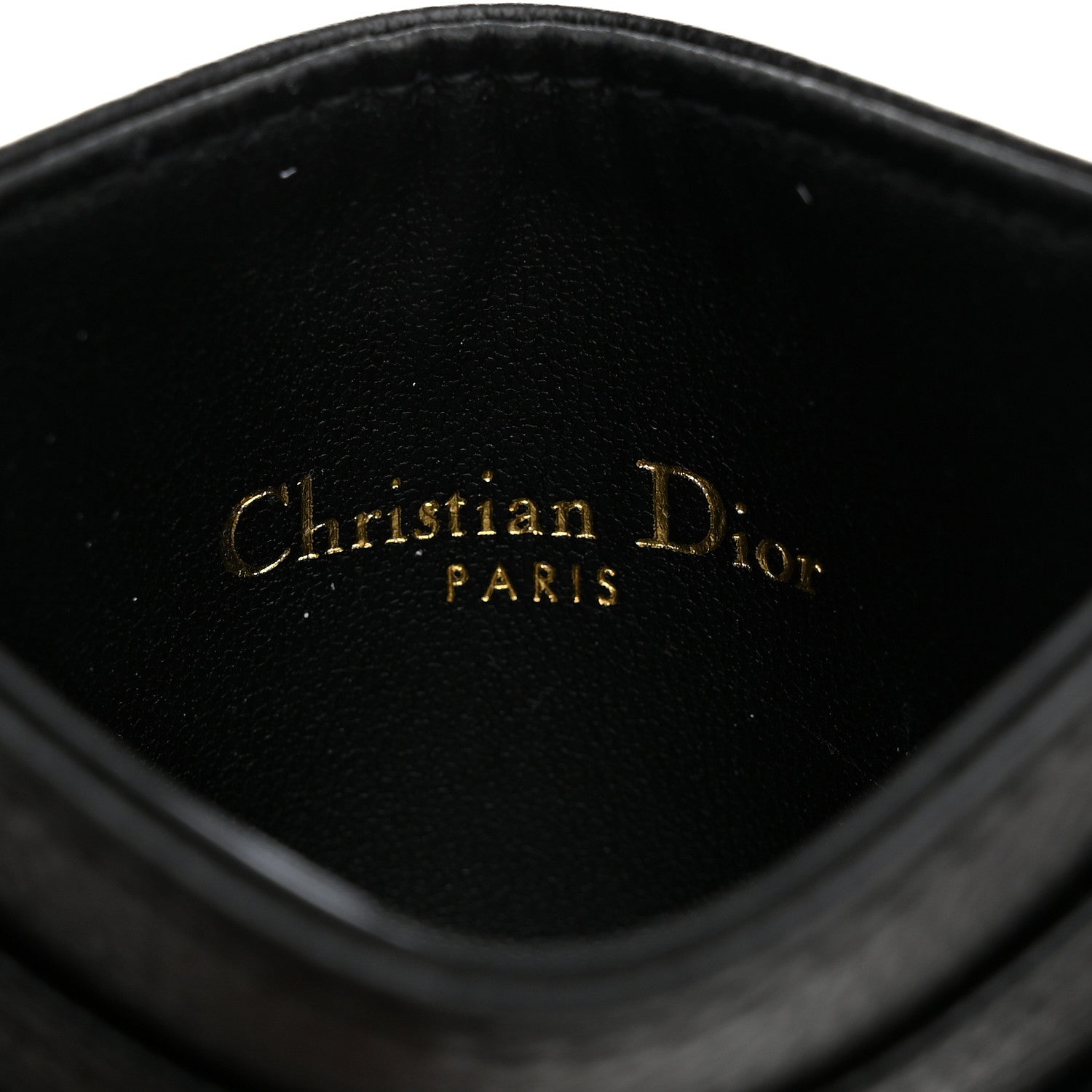 Christian Dior Supple Calfskin Cannage Caro Freesia Card Holder Black 6 of 8
