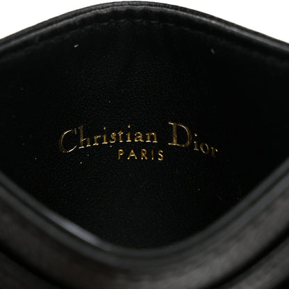 Christian Dior Supple Calfskin Cannage Caro Freesia Card Holder Black 6 of 8
