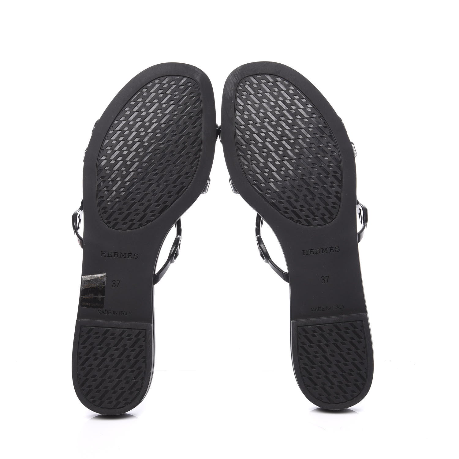 Hermes Rubber Chaine d'Ancre Rivage Sandals 37 Black 6 of 10
