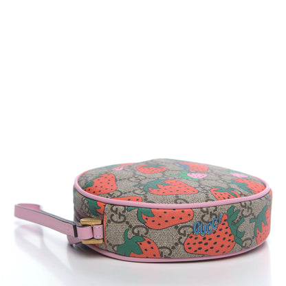 Gucci GG Supreme Monogram Strawberry Round Wrist Wallet 4 of 9