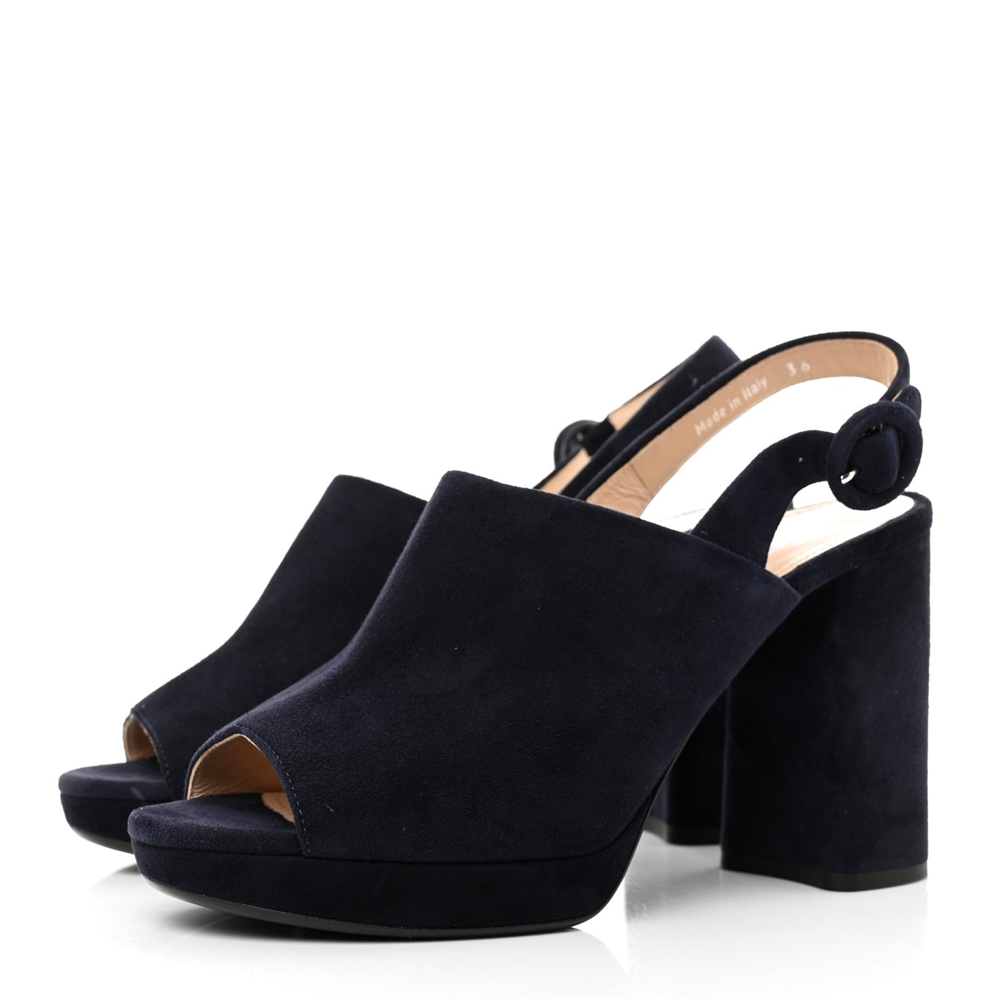 Camoscio Platform Sandals 36 Bleu