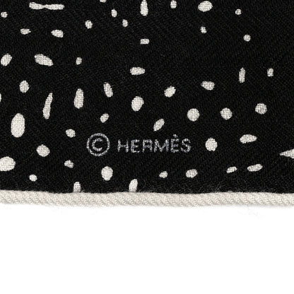 Hermes Silk Cashmere Clair De Lune Shawl 140 Black White 4 of 6