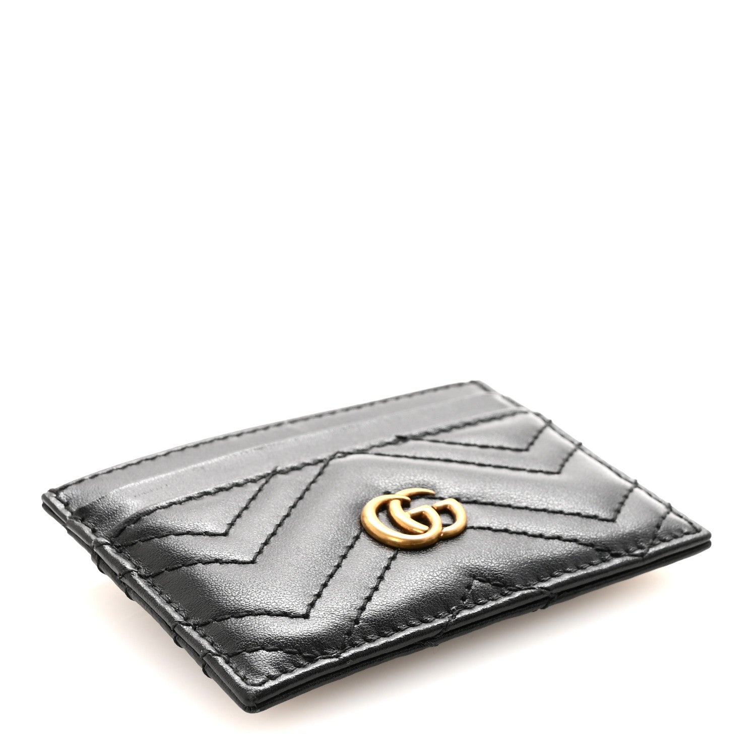 Gucci Calfskin Matelasse GG Marmont Card Holder Black 4 of 7